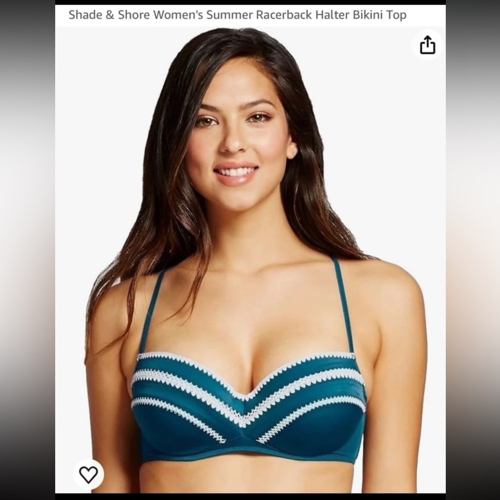 Shade & Shore Women's‎ Summer Racerback Halter Bikini Top. Size 38DD.